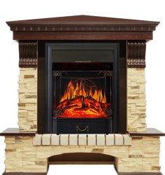 Каминокомплект Royal Flame Pierre Luxe сланец угловой с очагом Majestic FX Black