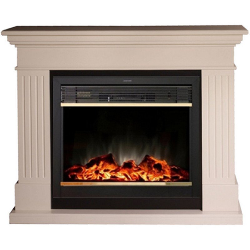 Каминокомплект Interflame Римини бежевый с очагом Jupiter FX M Brass