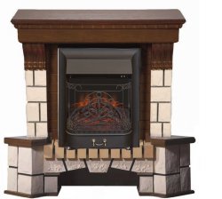 Каминокомплект Interflame Экстер средний дуб угловой с очагом Majestic FX M Black