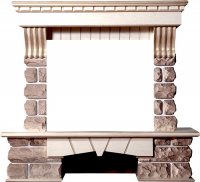 Портал Interflame Экстер Кавказ бежевый с патиной под очаг Panoramic 25