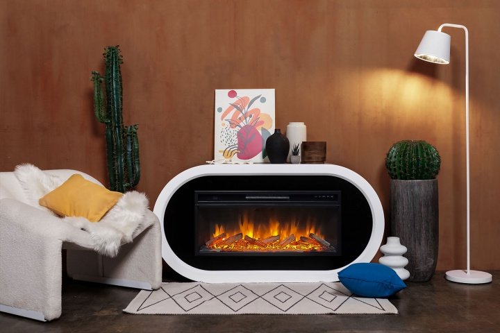 Каминокомплект Royal Flame Ellipse с очагом Vision 42 LOG LED белый с черным