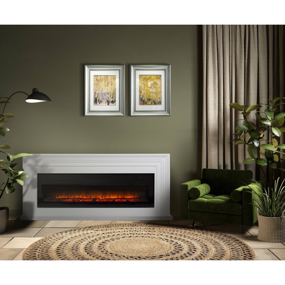 Каминокомплект Firelight Stretto Long с очагом Electrolux Infinity EFP/P-1600ULS белый