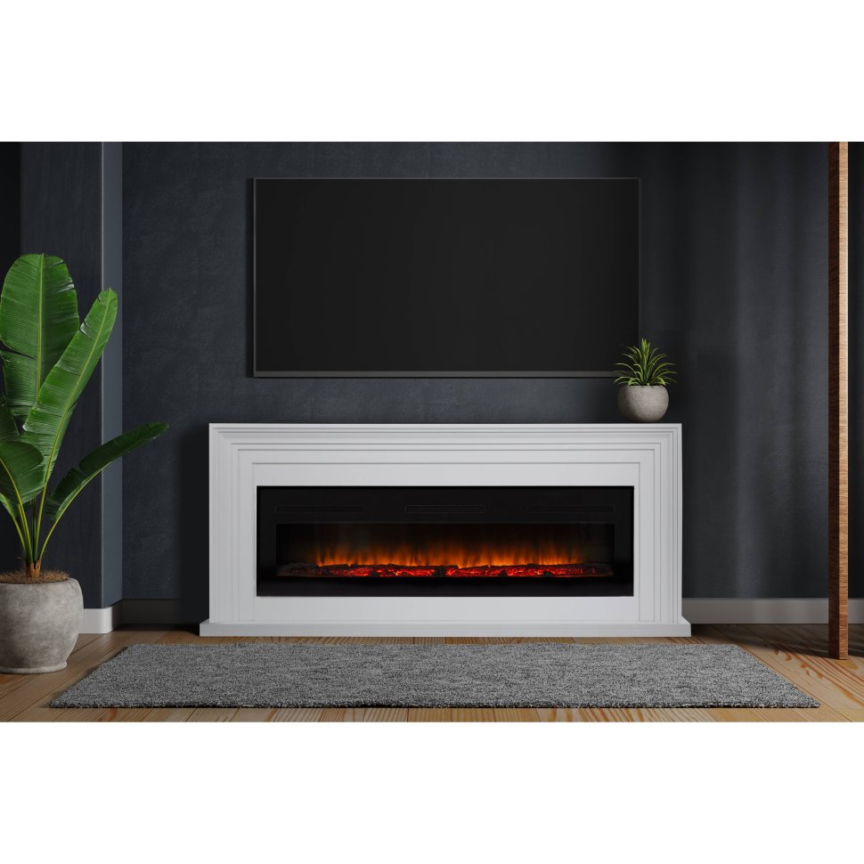 Каминокомплект Firelight Stretto Long с очагом Electrolux Infinity EFP/P-1600ULS белый