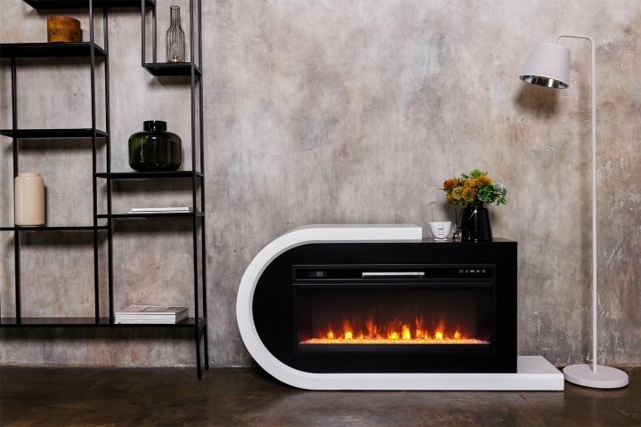 Каминокомплект Royal Flame Basel L с очагом Vision 42 LED белый с черным