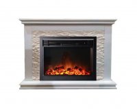 Каминокомплект Interflame Сиена сланец белый с очагом Jupiter FX M Black