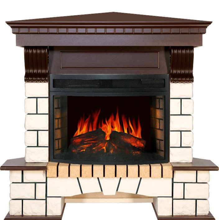 Каминокомплект Royal Flame Pierre Luxe угловой c очагом Dioramic 25 FX