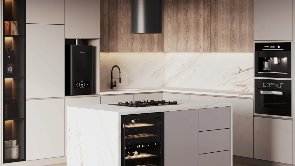 Настенный газовый котел E8 tempo GMA24W (черная металлическая панель)