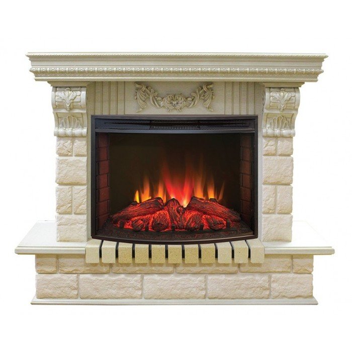 Каминокомплект RealFlame Gracia 25'5/24 WT с очагом Evrika 25,5 LED