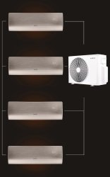 Мульти сплит-система на 4 комнаты 25+25+25+35 м2 AURUS ADI/in-09HN8/GOLD*3+ADI/in-12HN8/GOLD/ADMI/out-36H4N8 D Series