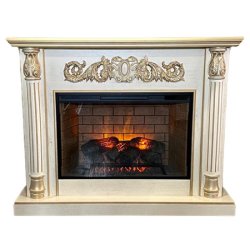 Каминокомплект Interflame Лорд бежевый с золотой патиной с очагом Foton 21-33 LED FX QZ