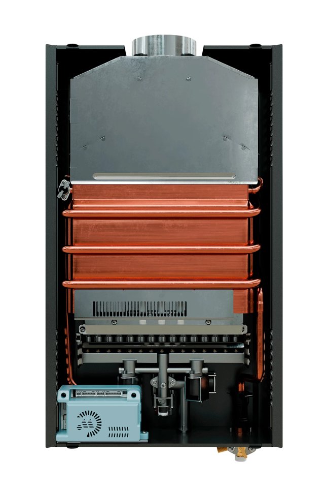 Проточный газовый водонагреватель E8 tempo E8WBY20 (серая стеклянная панель)