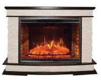 Каминокомплект Interflame Памир сланец коньячный дуб с очагом Panoramic 33 LED FX