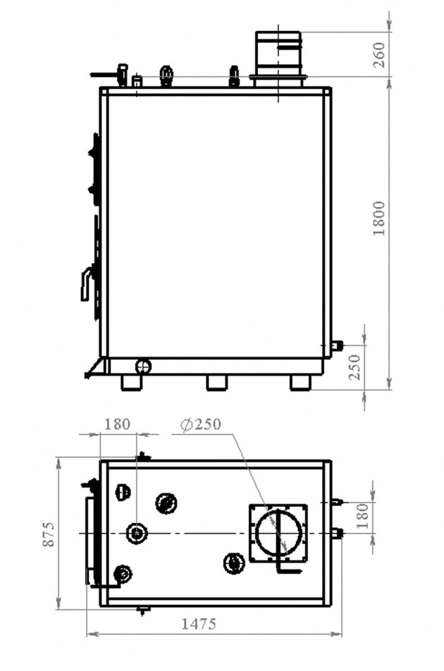 Напольный твердотопливный котел Траян ТМ-120