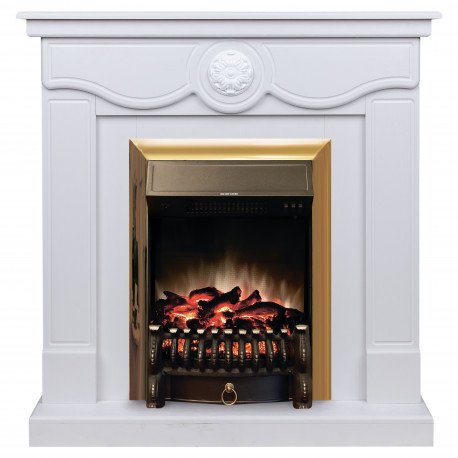 Каминокомплект RealFlame Aurora WT с очагом Fobos Lux Brass S