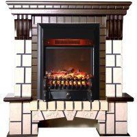 Каминокомплект Interflame Экстер М средний дуб с очагом Fobos FX M Black