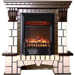 Каминокомплект Interflame Экстер М средний дуб с очагом Fobos FX M Black