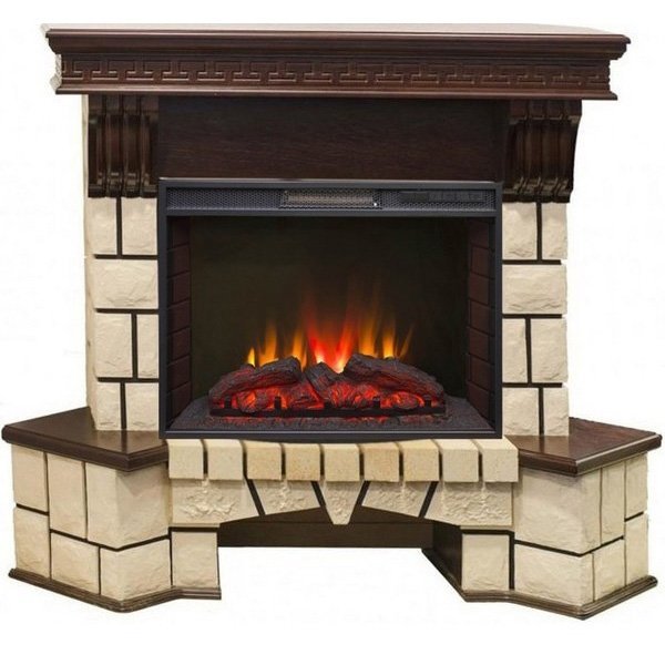 Каминокомплект RealFlame Stone new 25/25,5 с очагом Sparta 25,5 LED