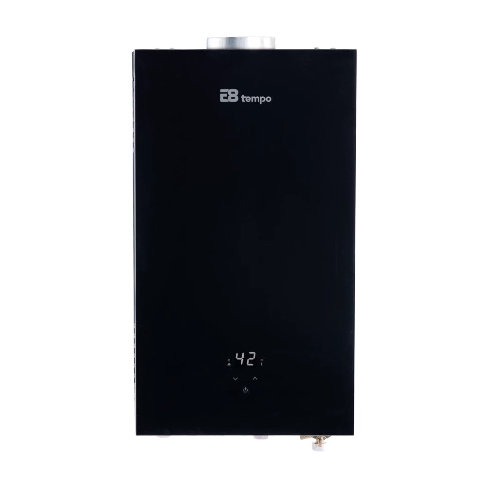 Проточный газовый водонагреватель E8 tempo E8WCY24 (черная стеклянная панель)