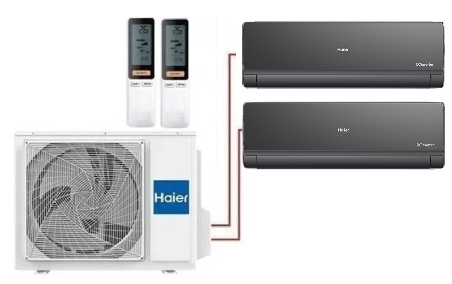 Мульти сплит-система на 2 комнаты 35+35 м2 Haier 2х AS12NS6ERA-B/2U50S2SM1FA-3 Lightera Super Match с Wi-Fi модулем ESP32