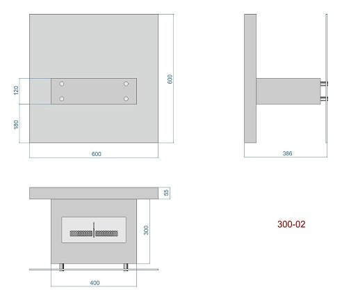 Напольный биокамин Lux Fire Консул 2 600 БКН-К2-600