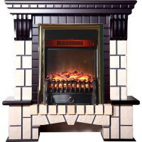 Каминокомплект Interflame Экстер М темный дуб с очагом Fobos FX M Brass