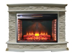 Каминокомплект Interflame Памир сланец бежевый с очагом Panoramic 33 LED FX QZ