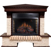 Каминокомплект Royal Flame Pierre Luxe угловой мелкий сланец бежевый c очагом Dioramic 28 LED FX