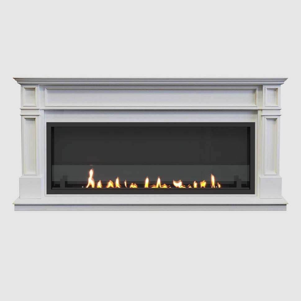 Встроенный портальный биокамин SteelHeat Bordo Long стекло стемалит