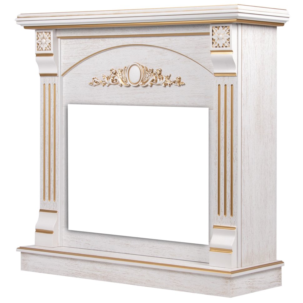 Портал Firelight Barocco 25 белый дуб с золотой патиной