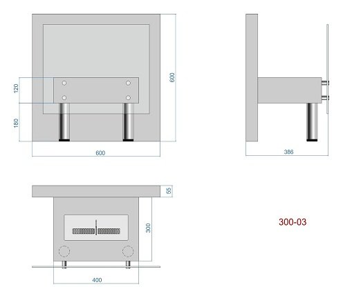 Напольный биокамин Lux Fire Консул 3 600 БКН-К3-600