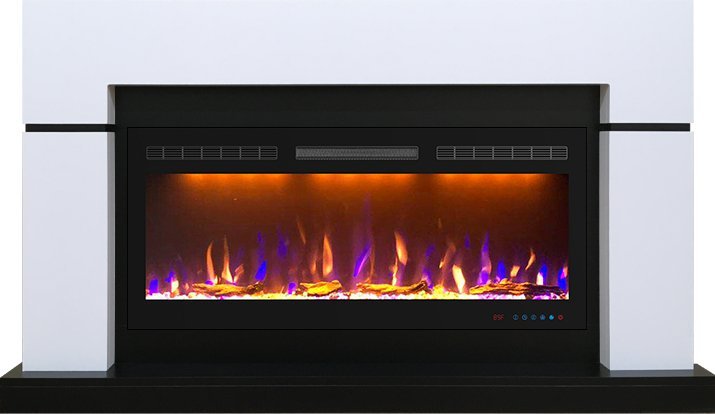 Каминокомплект Royal Flame Lindos с очагом Crystal 40 RF белый с черным