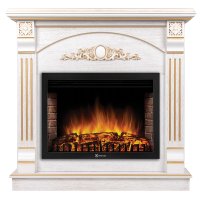 Каминокомплект Firelight Barocco 25 с очагом Electrolux EFP/P-2520LS белый дуб с золотой патиной