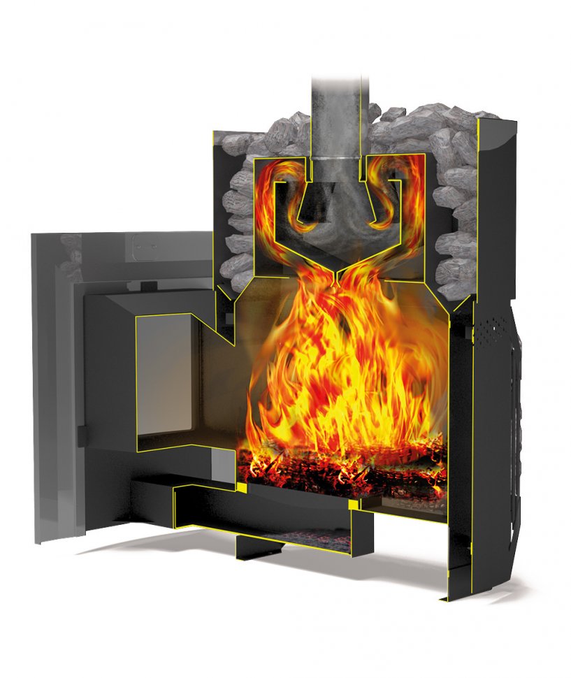 Печь отопительная Теплодар Русь-Сетка-18 Л Панорама (без двери 16"/обрамления)