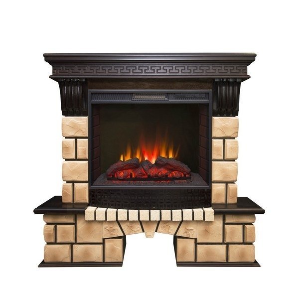 Каминокомплект RealFlame Stone Brick 25/25,5 с очагом Sparta 25,5 LED