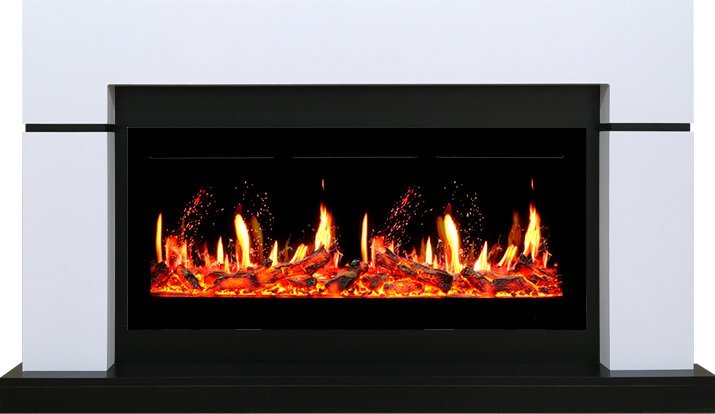Каминокомплект Royal Flame Lindos с очагом 5D V-ART 40 белый с черным