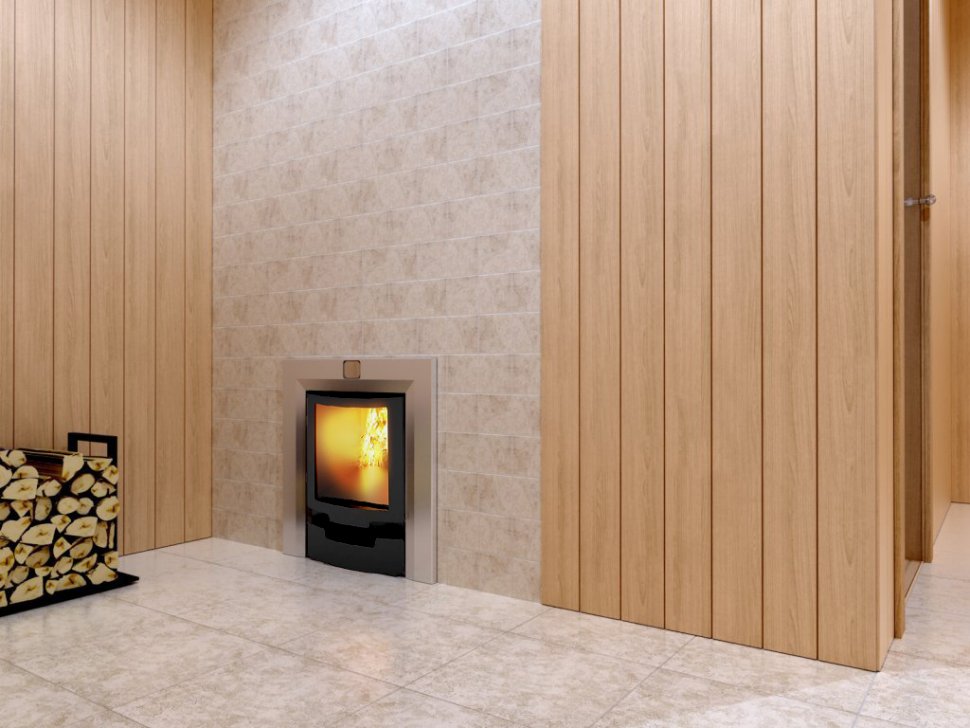 Печь отопительная Теплодар Русь-Сетка-25 Л Панорама (без двери 16"/обрамления)