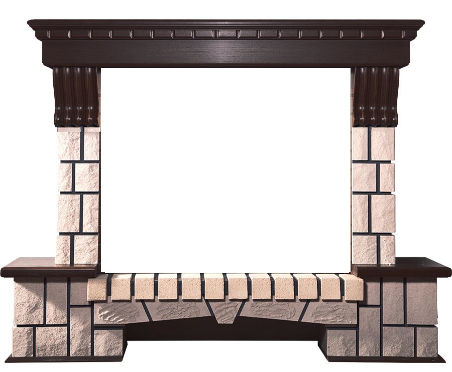 Портал Interflame Экстер темный дуб под очаги Panoramic 33