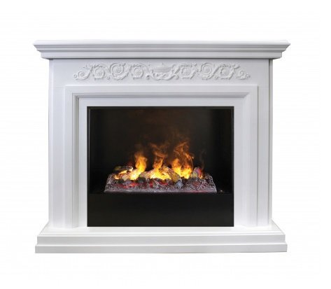 Каминокомплект RealFlame Leticia 26 WT-P511 с очагом 3D Cassette 630/Black вставка