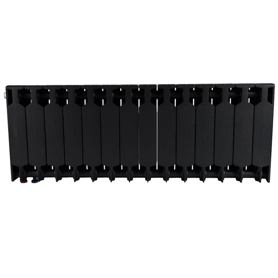 Биметаллический радиатор отопления Rifar Supremo Ventil SVR 350 14 секций нижнее правое подключение антрацит