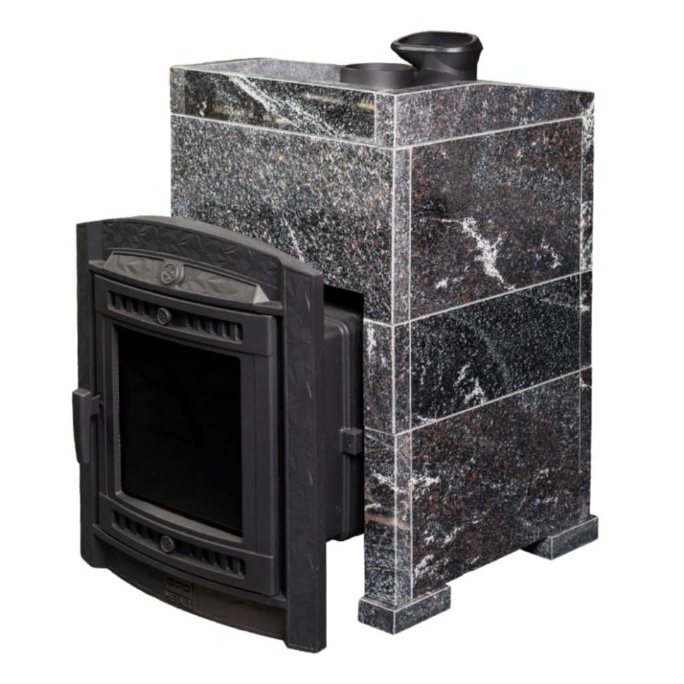 Печь банная PROMetall Атмосфера L в облицовке Амфиболит+Корзина