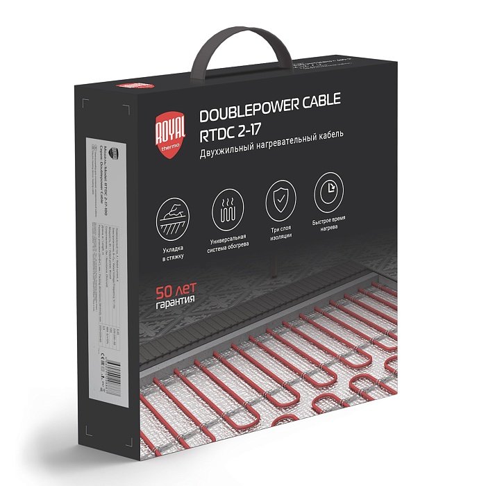 Комплект теплого пола Royal Thermo Doublepower Cable RTDC 2-17-1200 с терморегулятором RTS-16