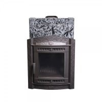 Печь банная PROMetall Атмосфера L в облицовке Пироксенит Элит+Корзина