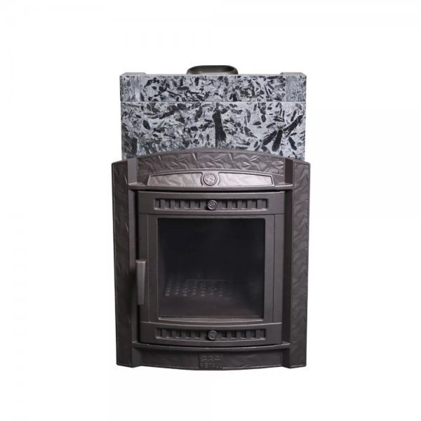 Печь банная PROMetall Атмосфера L в облицовке Пироксенит Элит+Корзина