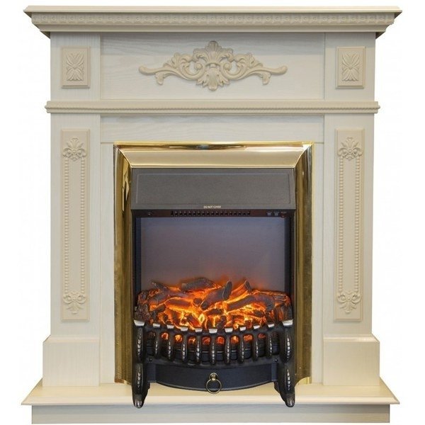 Каминокомплект RealFlame Lilian STD/EUG WT с очагом Fobos Lux Brass S