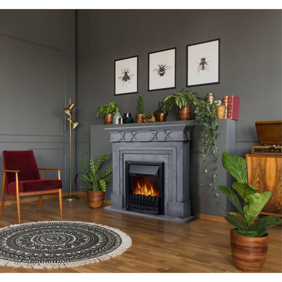 Каминокомплект Firelight Antico Classic с очагом Electrolux EFP/P-1020LS серый