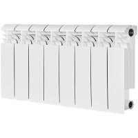 Биметаллический радиатор отопления Stout Vega 200 8 секций боковое подключение белый RAL 9016