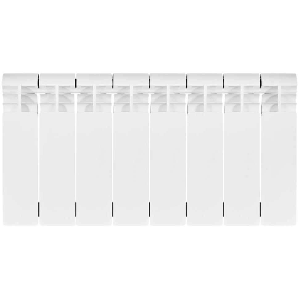 Биметаллический радиатор отопления Stout Vega 200 8 секций боковое подключение белый RAL 9016