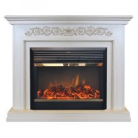 Каминокомплект RealFlame Leticia 26 WT с очагом MoonBlaze LUX Brass