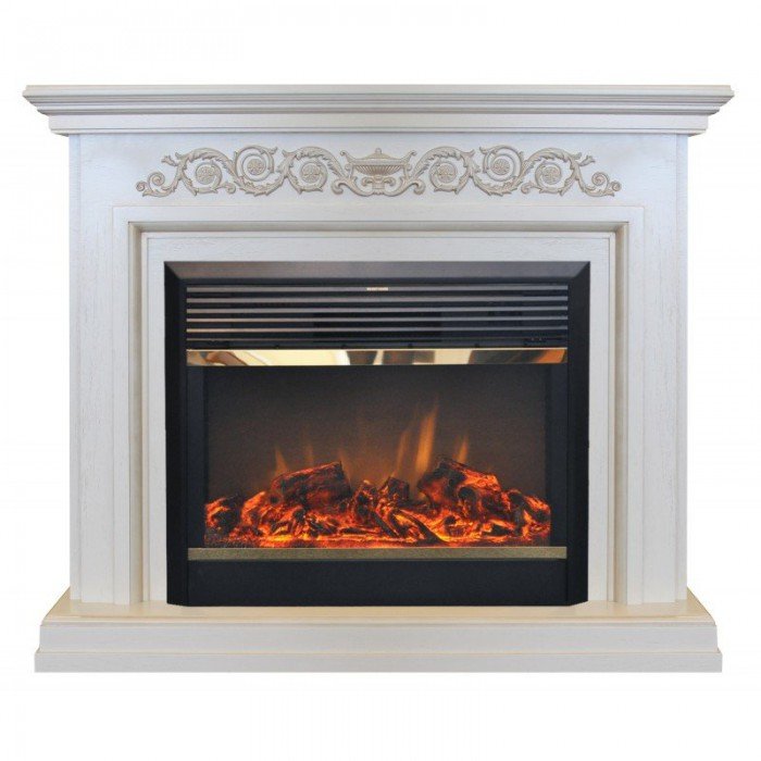 Каминокомплект RealFlame Leticia 26 WT с очагом MoonBlaze LUX Brass