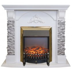 Каминокомплект RealFlame Athena GR STD/EUG/25/25'5 WT с очагом Fobos s Lux Black/Brass
